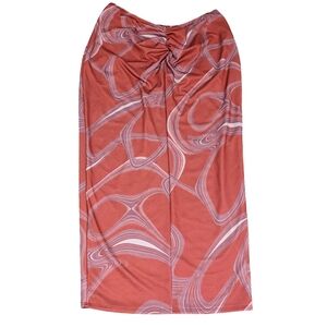 🆕 Fashion Nova Burnt Red Abstract Maxi Skirt 2X